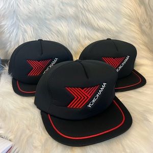 Vintage yokohama pennant winner snapback hats x 3